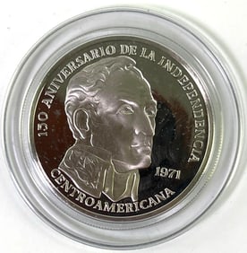 Franklin Mint 1971 Panama 20 Balboas Sterling Medal Simon Bolivar-141.25 Grams