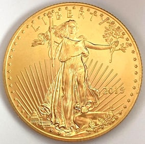 2015 $25 US Gold Eagle 1/2oz .999 Fine Gold Coin
