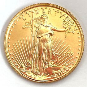 1998 $5 US Gold Eagle 1/10oz .999 Fine Gold Coin