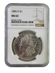 1885-O NGC Graded MS 63 US Morgan Silver Dollar