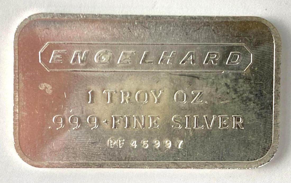 Engelhard 1 oz. 999 Fine Silver Ingot/Bar: Engelhard 1 oz. 999 Fine Silver Ingot/Bar