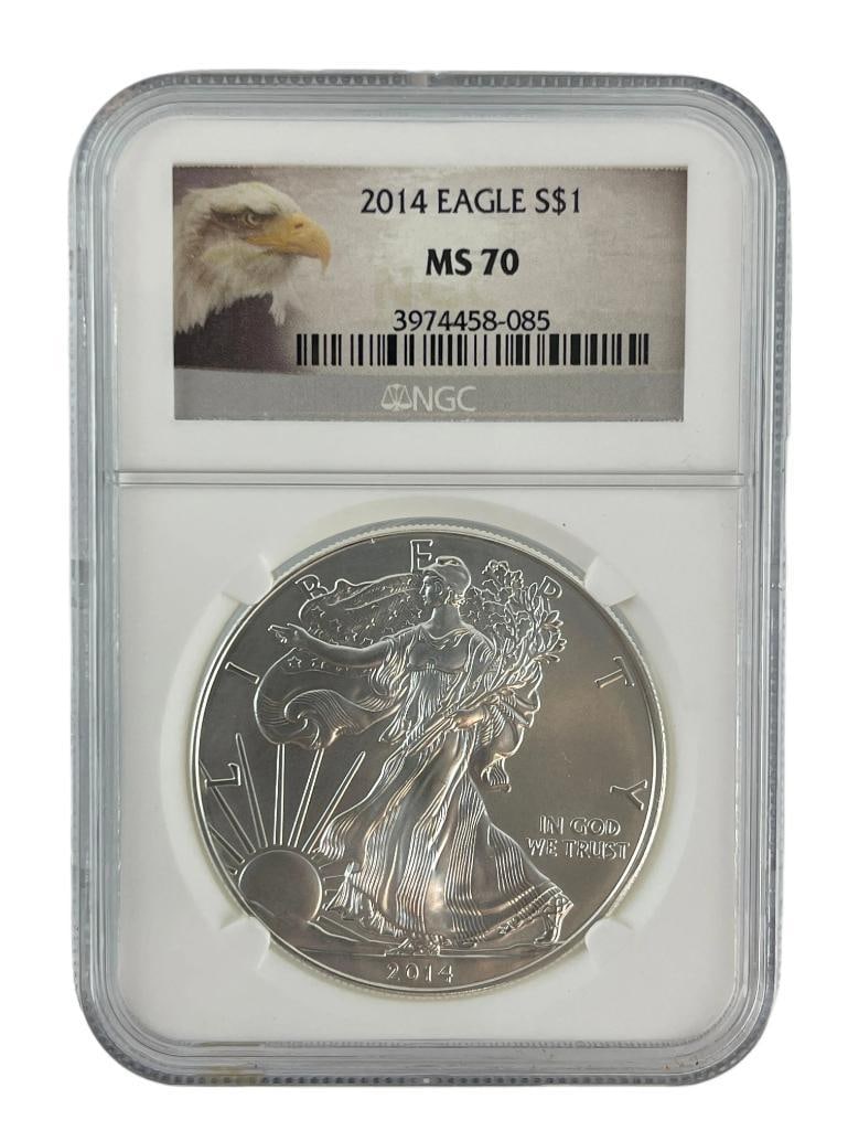 2014 US Mint American Eagle .999 Fine Silver NGC MS70 (1 of 2)