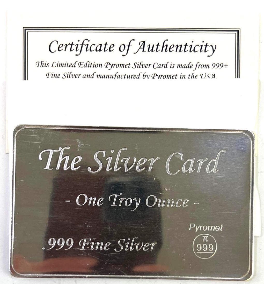 Super Cool "The Silver Card" 1 oz .999 Fine Silver Bar Credit Card Size in sleeve with COA (1 of 3)