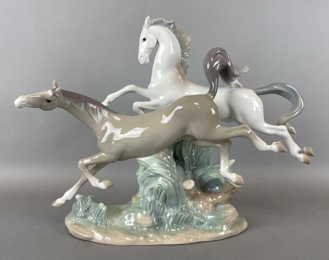 Lladro Horses Galloping Porcelain Statue (1 of 5)