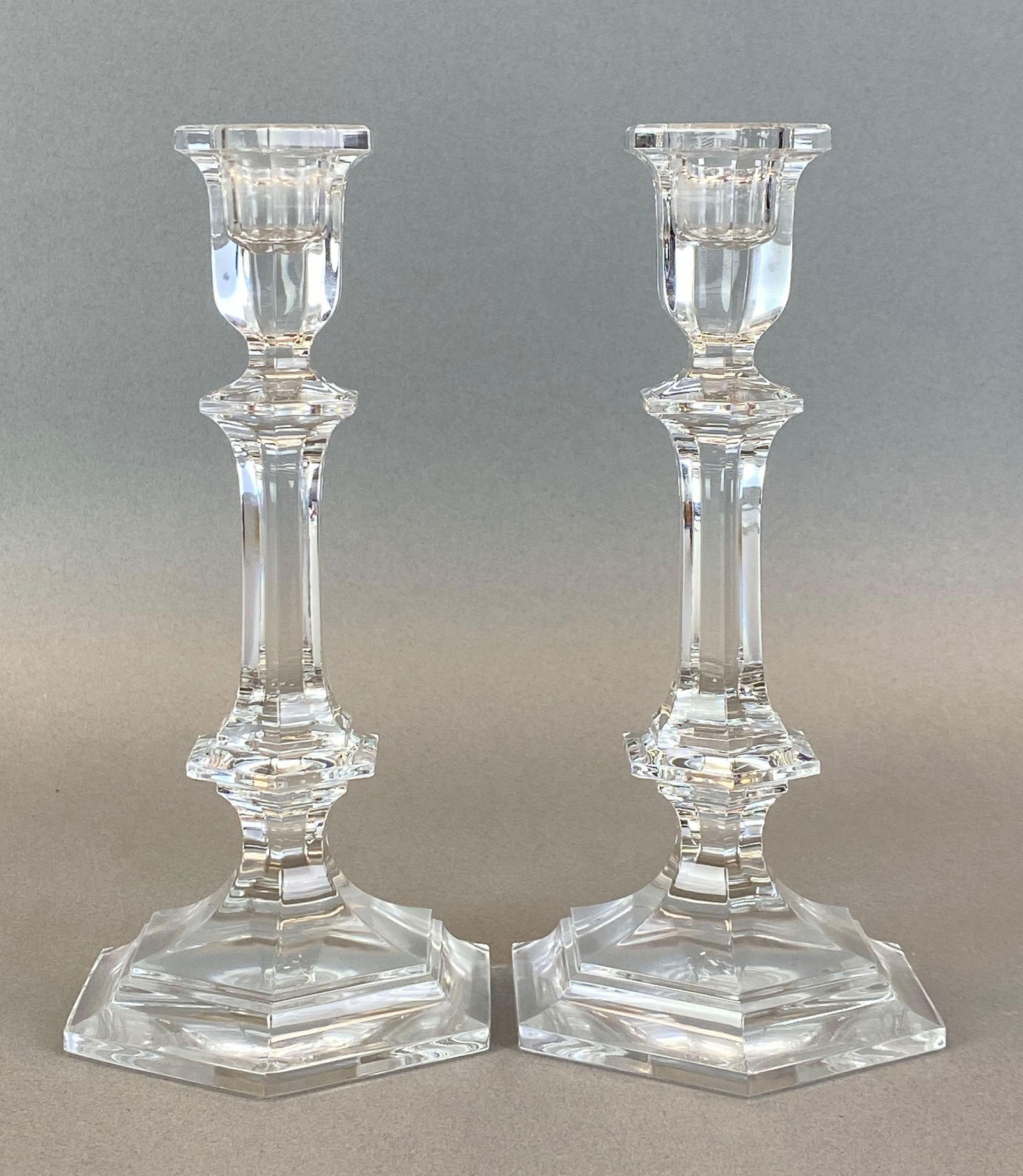 Set of 2 Baccarat Cut Crystal Candlesticks (1 of 2)