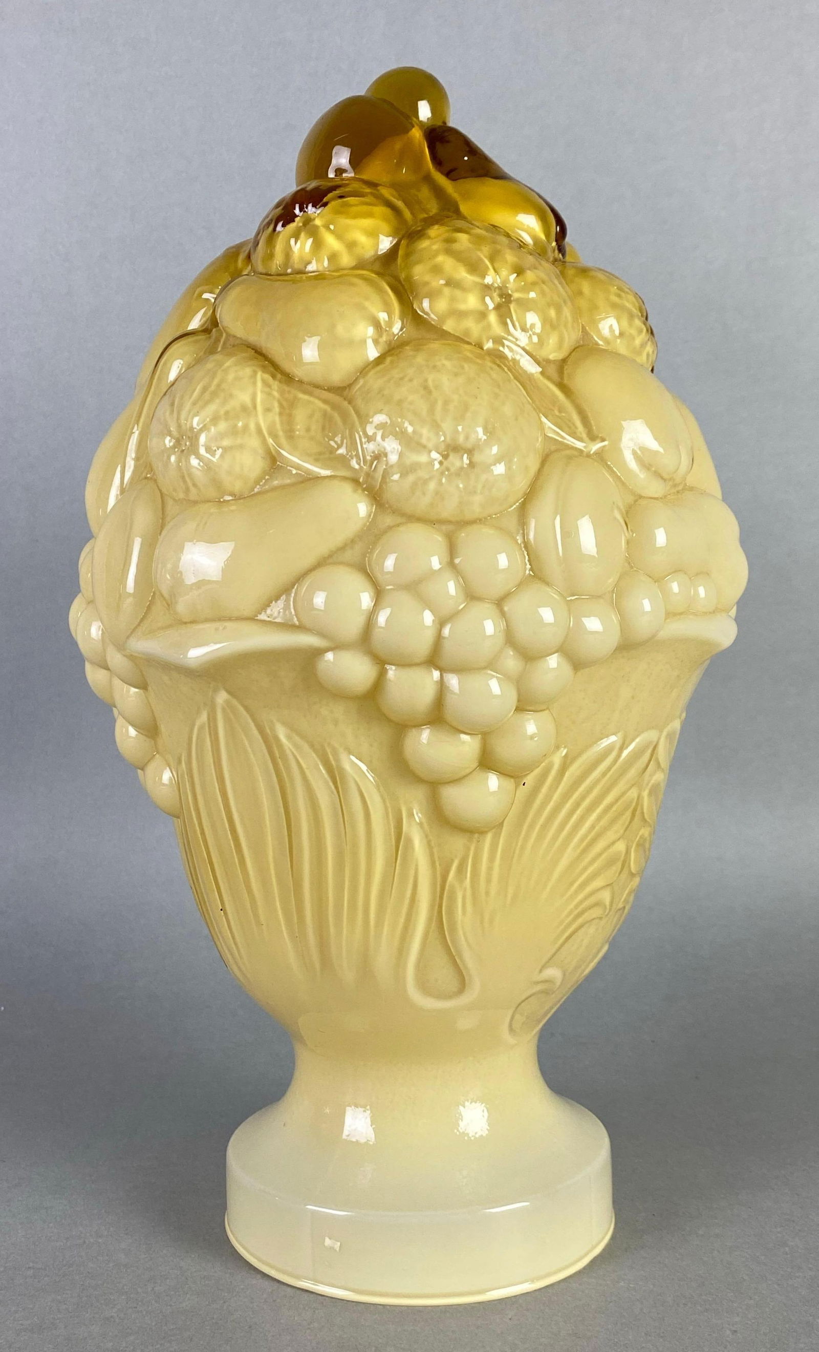 Vintage Amber Glass Fruit Basket Lamp Shade (1 of 4)