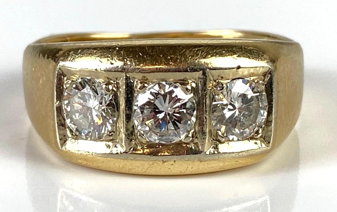 14K Gold Diamond Mens Ring (1 of 6)