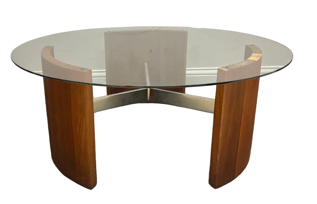 Vladimir Kagan Mid-Century Modern Round Glass Coffee Table (1 of 4)