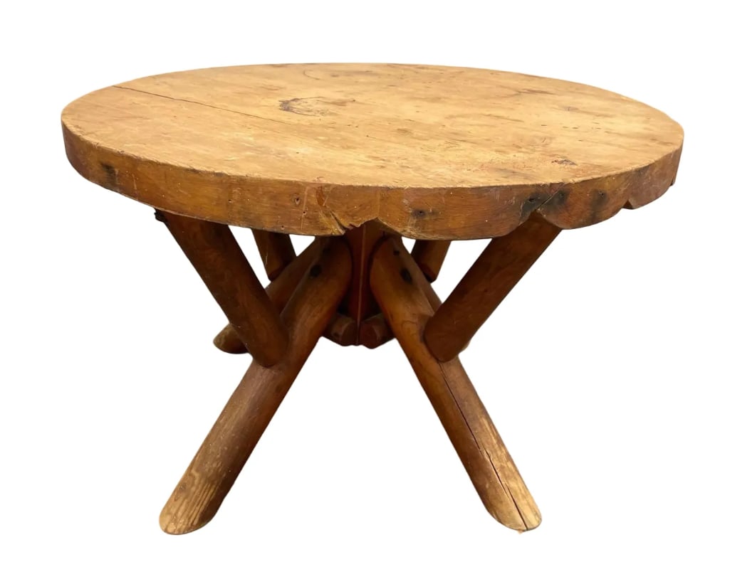 Rustic Pine Timber Side Table (1 of 4)