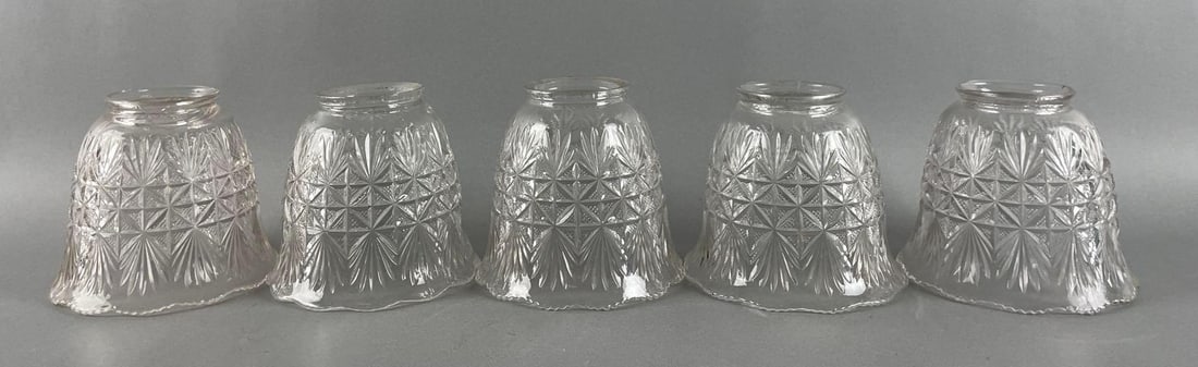 Group of Antique Pressed Glass Lamp Shades (1 of 4)