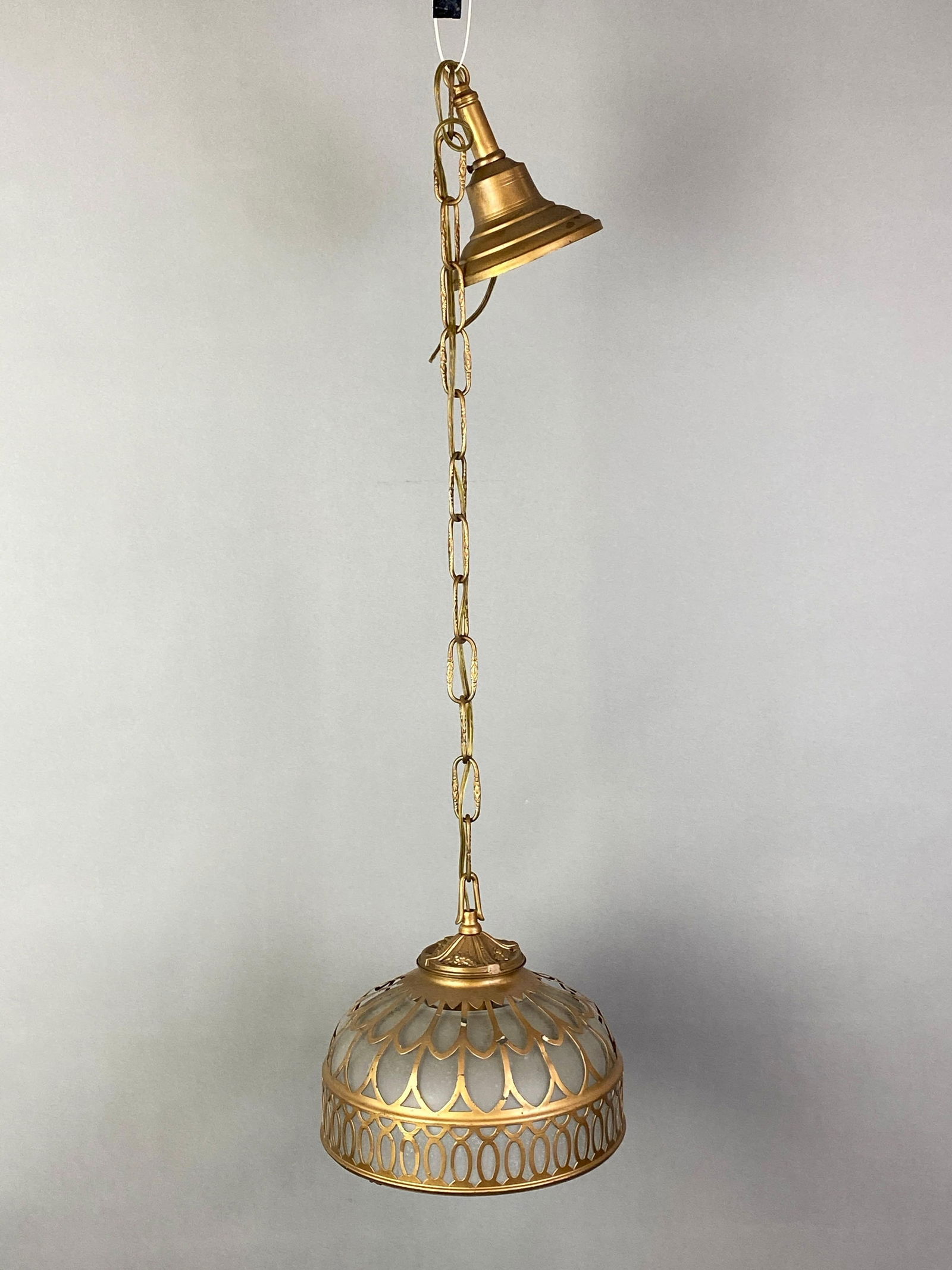 Antique Painted Metal Ornate Hanging Light Fixture (1 of 4)