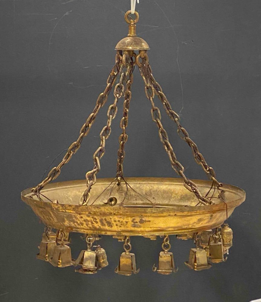 Antique Brass Ornate Hanging Light Chandelier (1 of 3)