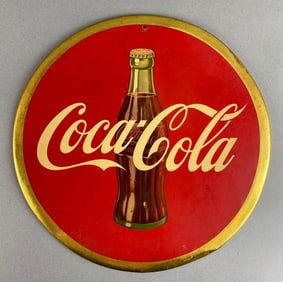 Vintage Coca Cola Button Sign