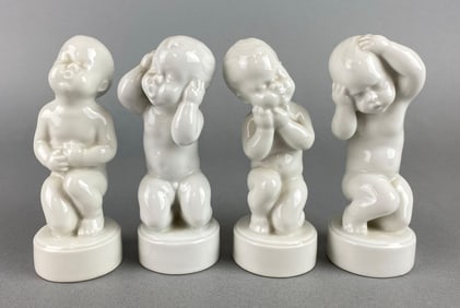 Group of 4 Bing and Grondahl Porcelain Boy Figurines
