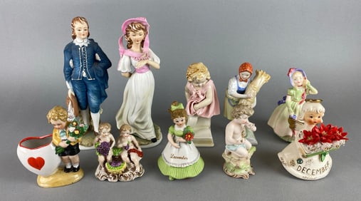 Group of 10 Porcelain Figurines