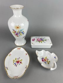 Group of 4 Assorted Hollohaza Porcelain Items