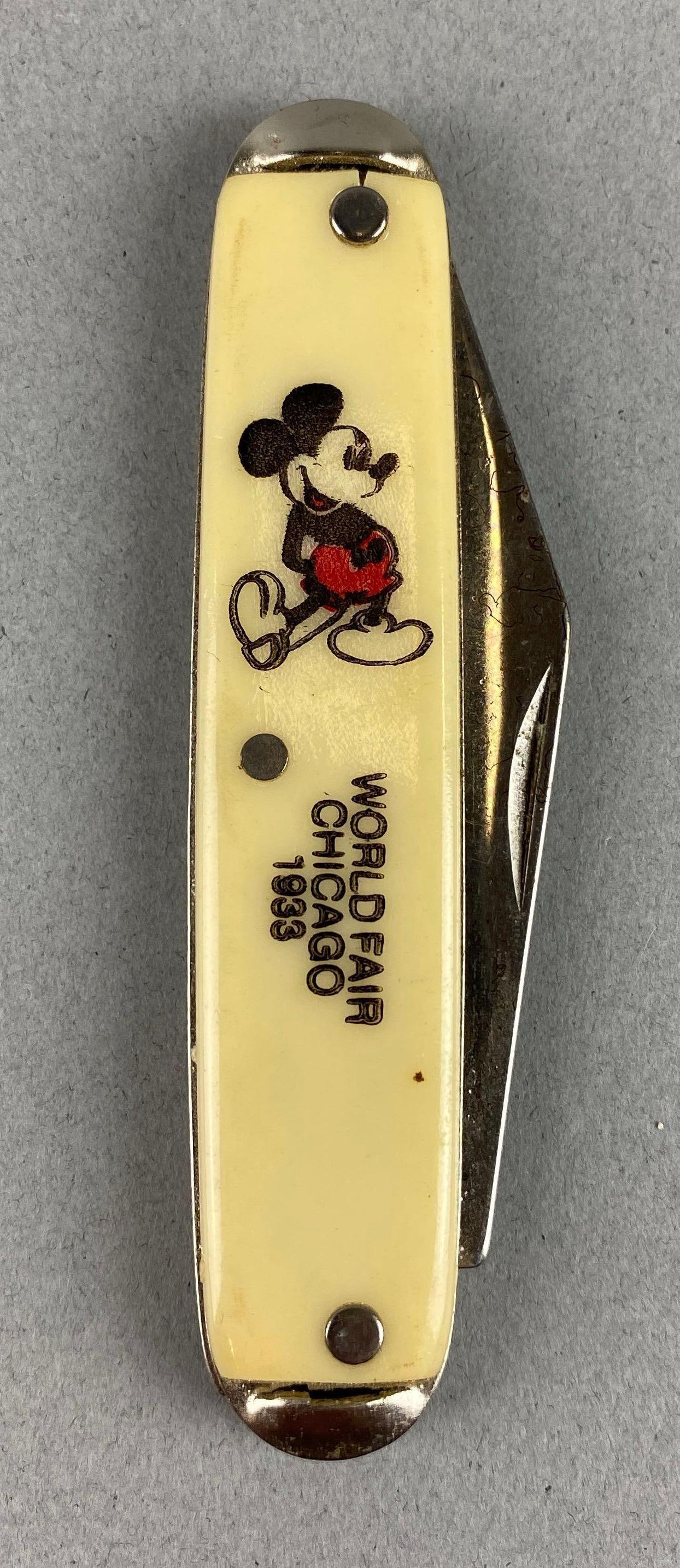 1933/34 Mickey Mouse Chicago Worlds Fair Souvenir Pocket Knife (1 of 3)