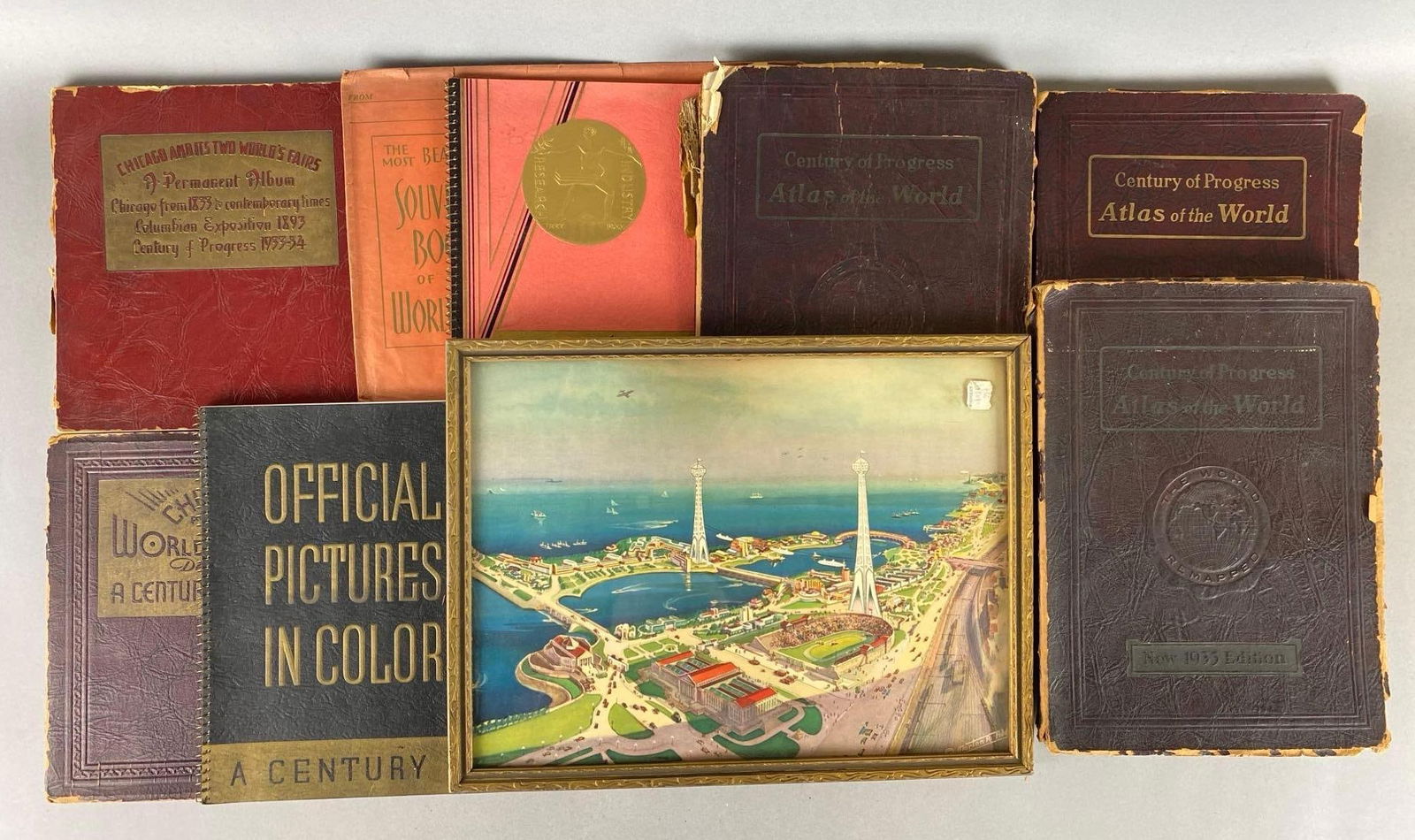 Group of 1933/34 Chicago Worlds Fair A Century of Progress Books and More (1 of 3)