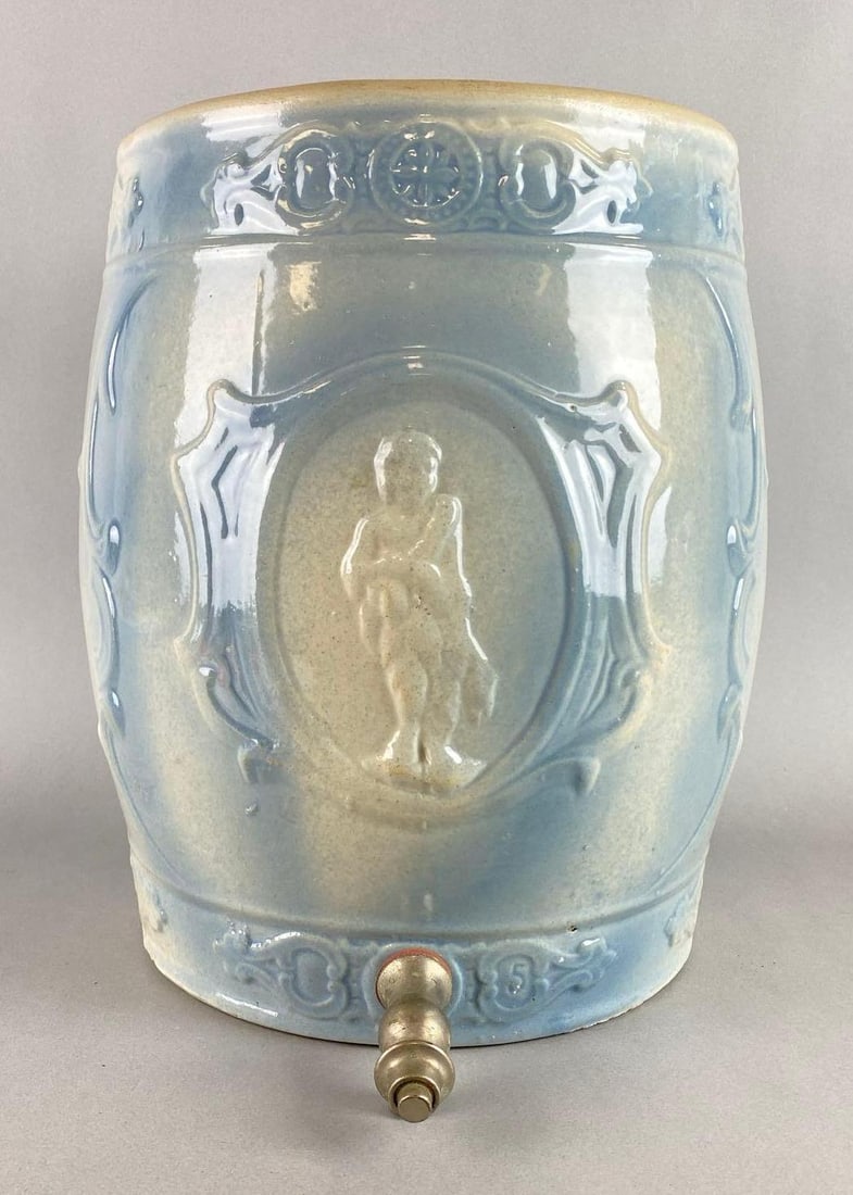 Western Stoneware 5 Gallon Cupid Blue and White Water Cooler (1 of 7)
