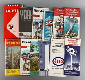 Group of 8 Vintage Road Maps and More