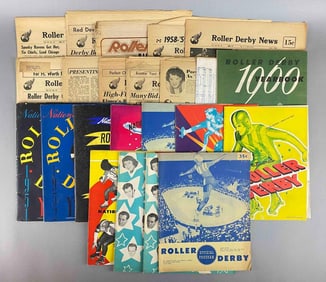 Group of Vintage Roller Derby Ephemera