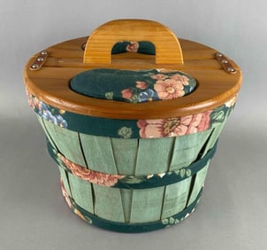 Bushel Wood Sewing Basket