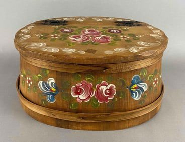 Hand Painted Wood Sewing Box