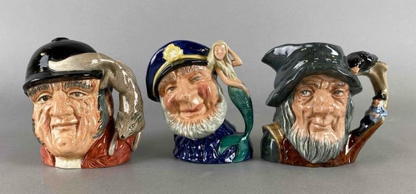 Group of 3 Royal Doulton Porcelain Face Mugs