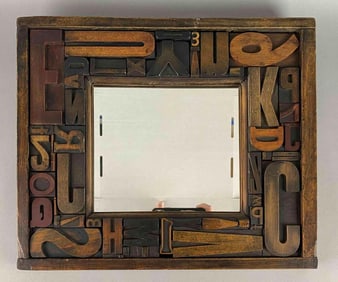 Industrial Letterpress Typesetting Art Mirror
