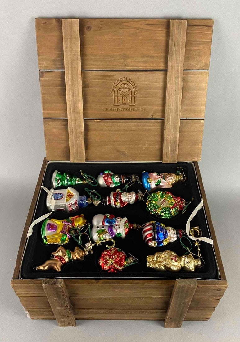 2002 Group of 24 Thomas Pacconi Classics Blown Glass Christmas Ornaments (1 of 3)