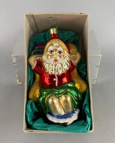 Inge-glas Blown Glass Santa Christmas Ornament