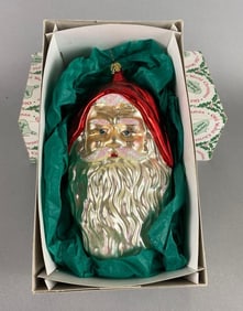 German Blown Glass Santa Christmas Ornament