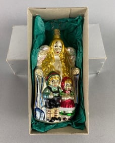 Signed 1999 German Inge-glas Blown Glass Angel Christmas Ornament