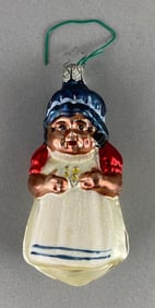 German Blown Glass Black Americana Christmas Ornament
