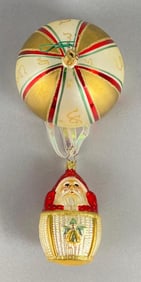 Inge-Glas Glass Blown Hot Air Ballon Christmas Ornament
