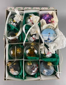 Group of 8 Hand Painted Christmas Ornaments and More