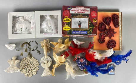 Group of Assorted Christmas Ornaments and More
