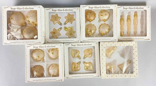 Group of 27 Inge-Glas German Blown Glass Christmas Ornaments