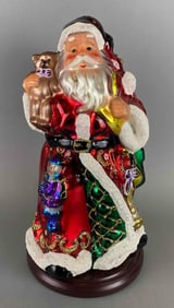Thomas Pacconi Classic Christmas Blown Glass Santa Figural Art Glass