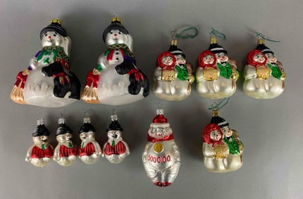 Group of 11 German Blown Glass Christmas Ornaments