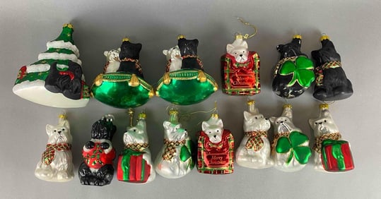 Group of 14 German Blown Glass Christmas Ornaments
