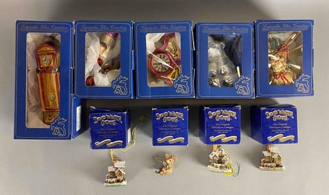 Group of 4 Lauscha Glas Creation German Blown Glass Christmas Ornaments and More