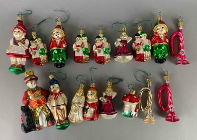 Group of 17 German Blown Glass Christmas Ornaments