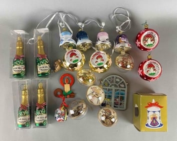 Group of 12 German Blown Glass Christmas Ornaments and More