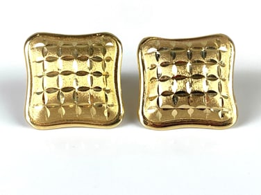 Pair of 14K Gold Square Post Earrings