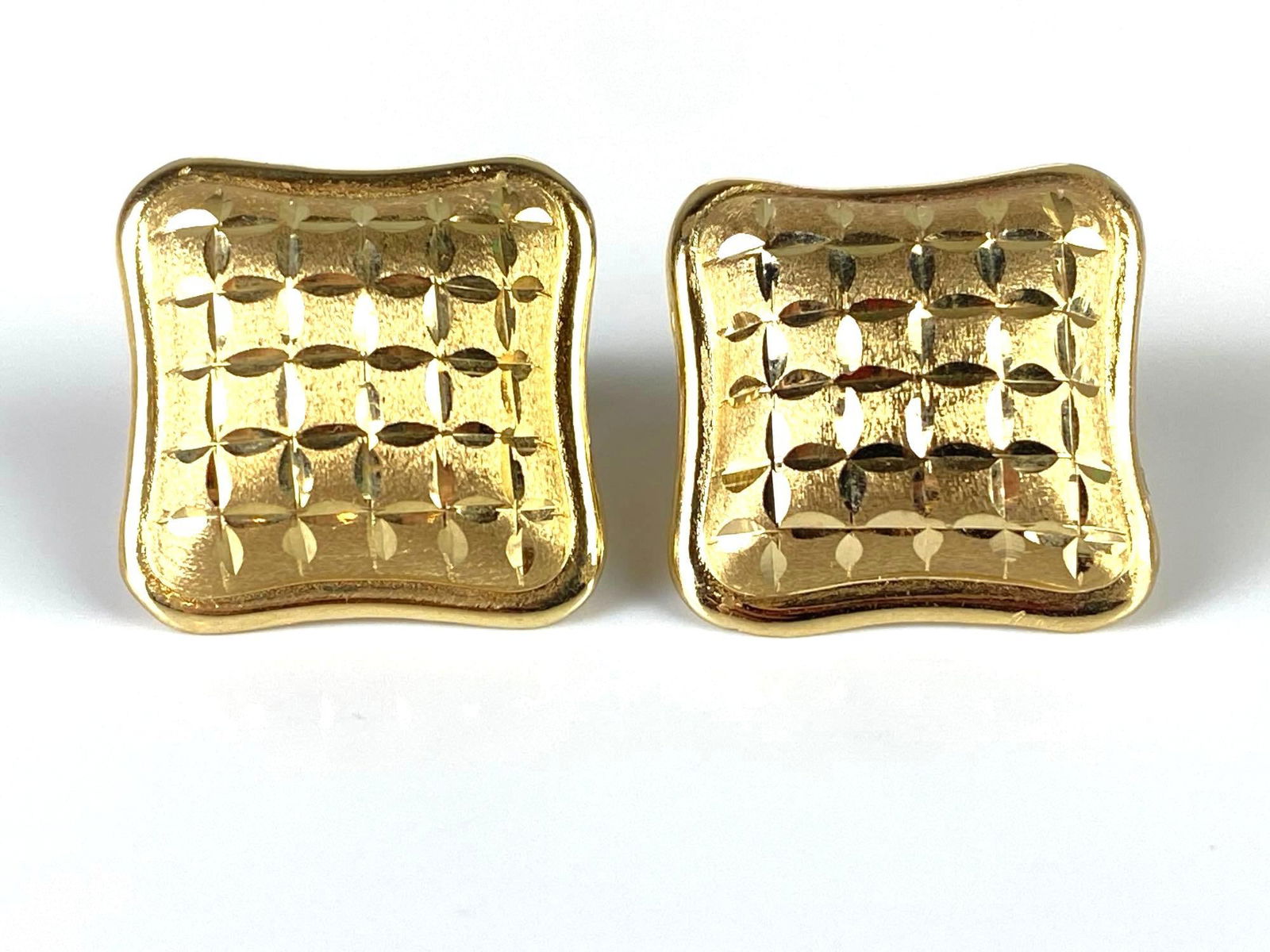Pair of 14K Gold Square Post Earrings (1 of 4)