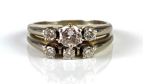 14K White Gold Diamond Ring