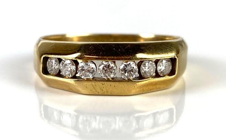 14K Gold Diamond Mens Ring