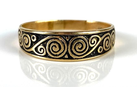 14K Gold Keepsake Swirl Mens Ring