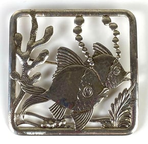 Truart Sterling Silver Fish Brooch